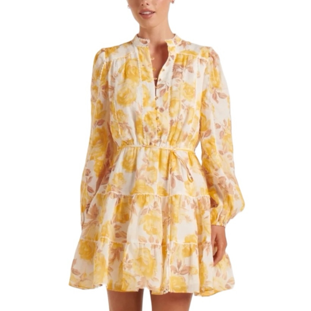 Ever New Valencia Lace Trim & Linen Mini Dress - Picture 2 of 9